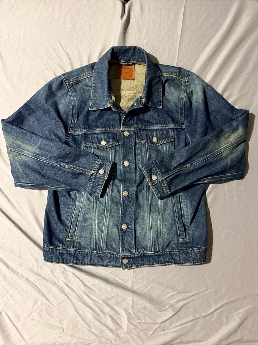 Abercrombie & Fitch Distressed Blue Denim Jacket